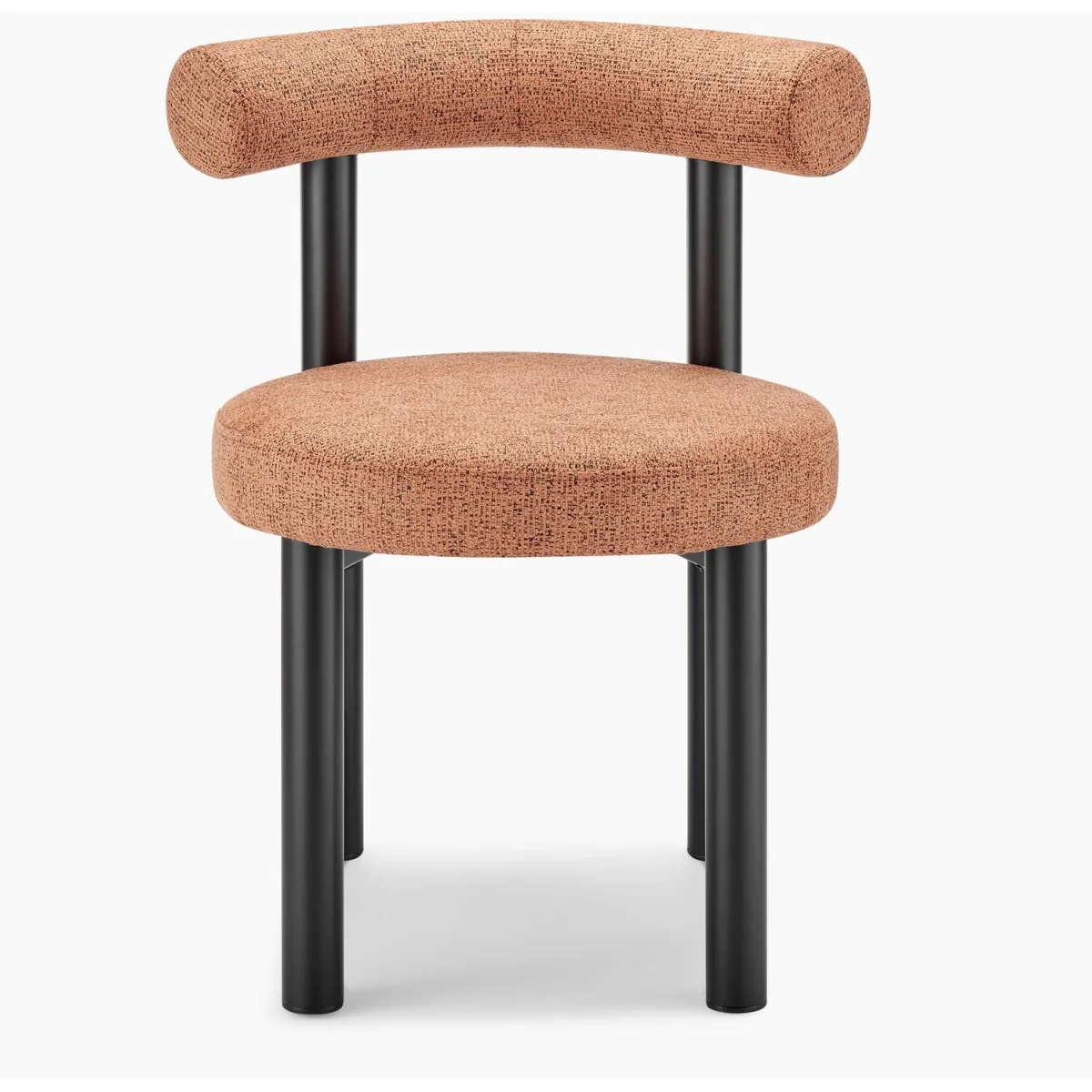 Palma Round Black Semi Gloss Dining Table 4 Isola Chairs - Terracotta – image 11