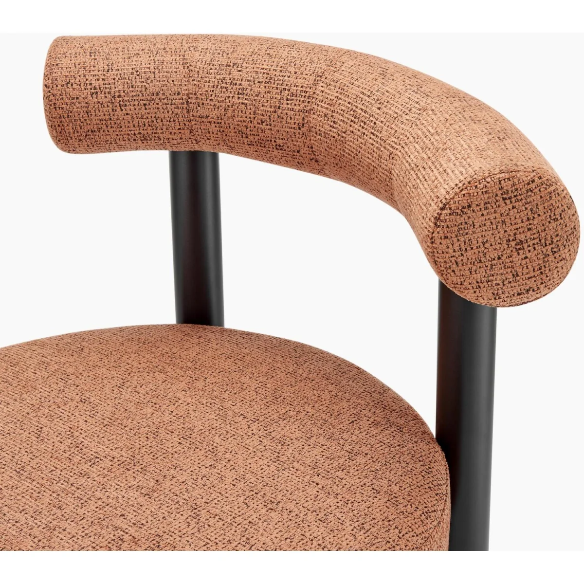 Palma Round Black Semi Gloss Dining Table 4 Isola Chairs - Terracotta – image 12