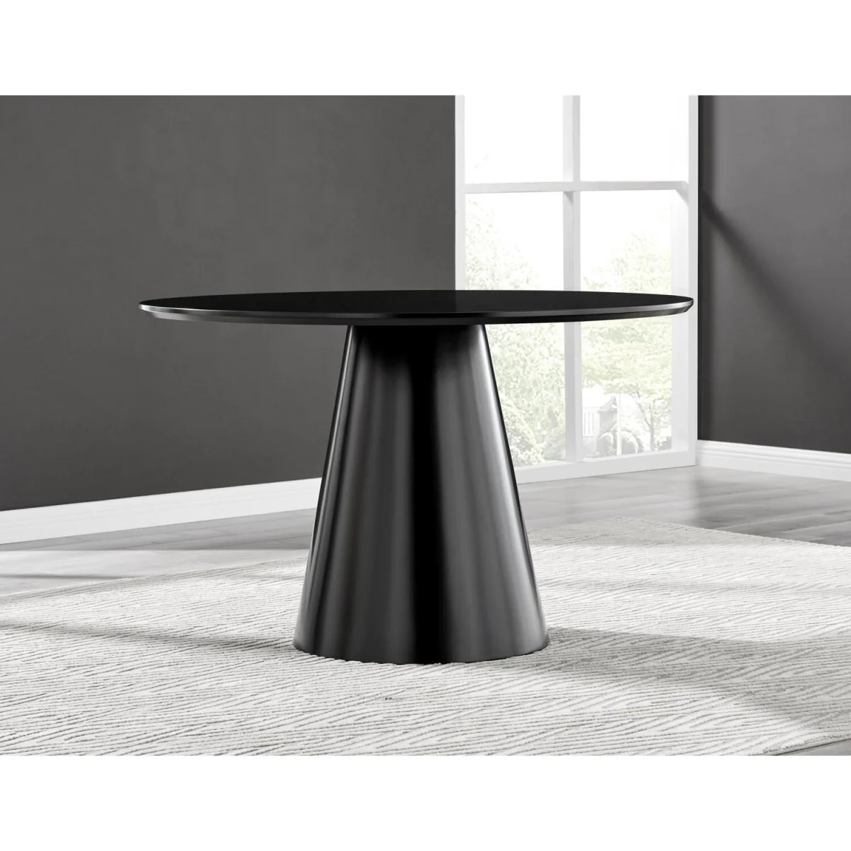 Palma Round Black Semi Gloss Dining Table 4 Isola Chairs - Terracotta – image 7