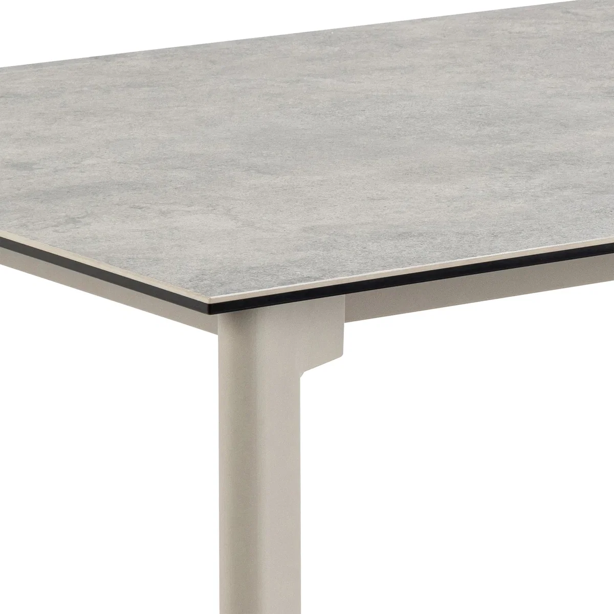Palermo Ceramic Dining Table in Grey 160x90cm includes 4 Ella Swivel Beige Dining Chairs - Grey & Beige – image 9