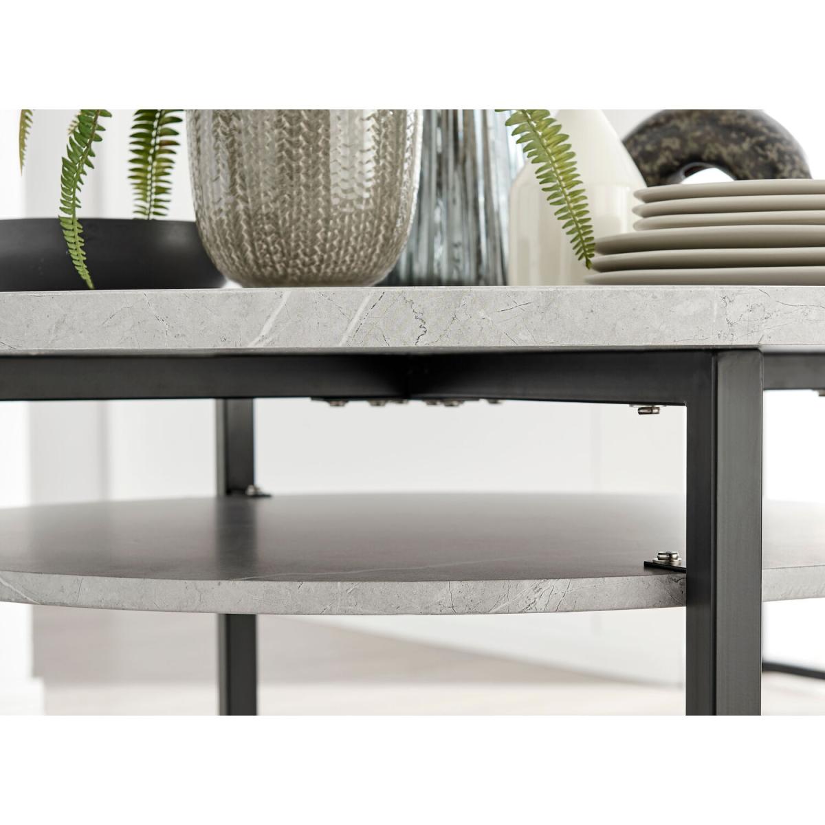 Adley Grey Concrete Effect Storage Dining Table and 4 Willow Chairs - Cappuccino – image 3
