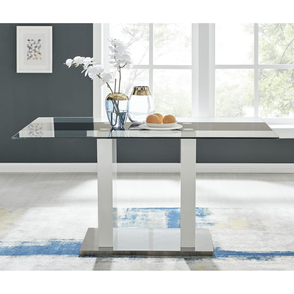 Florence Large Rectangular Dining Table With Six Pesaro Gold Leg Chairs - Green – image 11