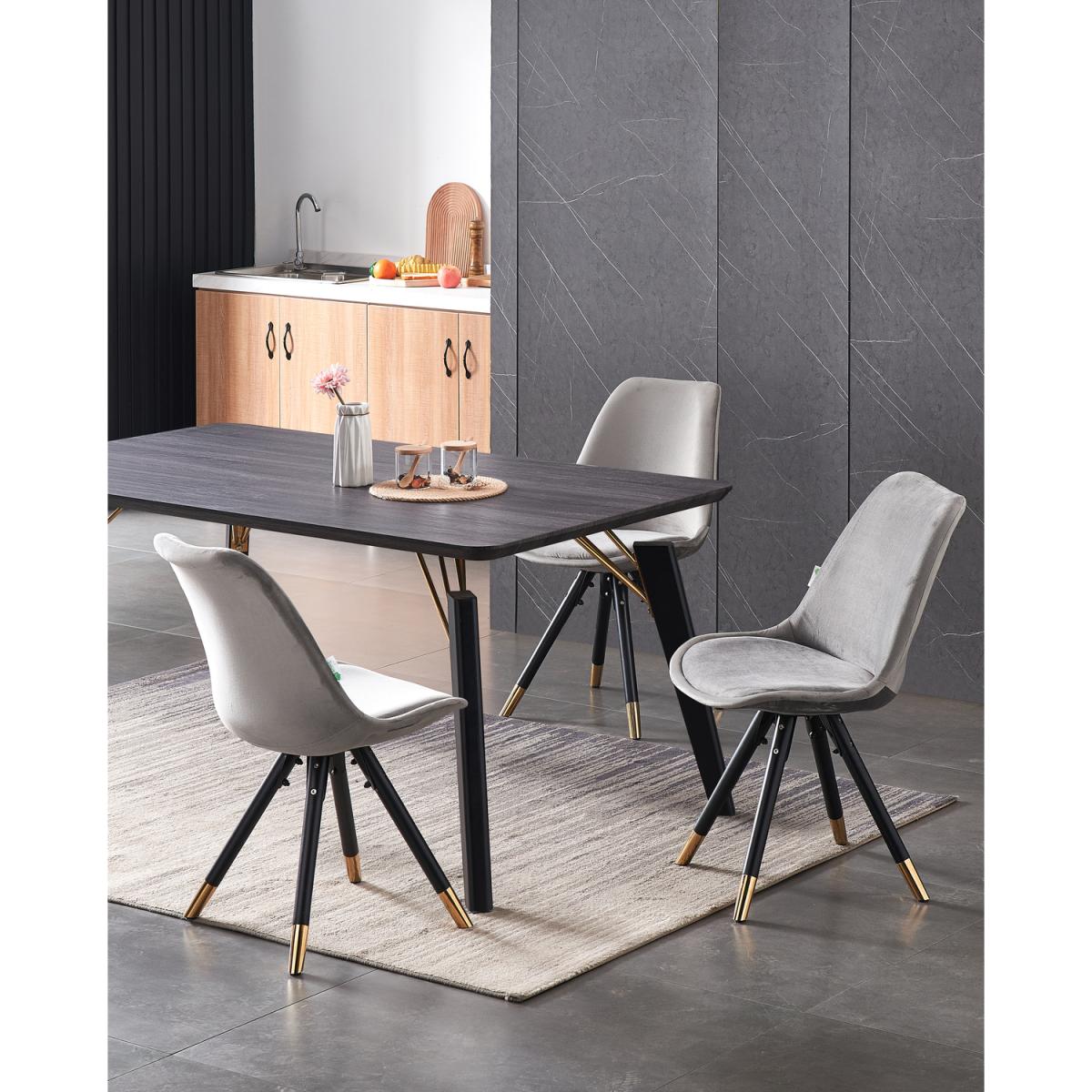 Sofia Cosmo LUX Dining Set Includes a Table and Chairs Set of 4 - Dark Grey – image 5