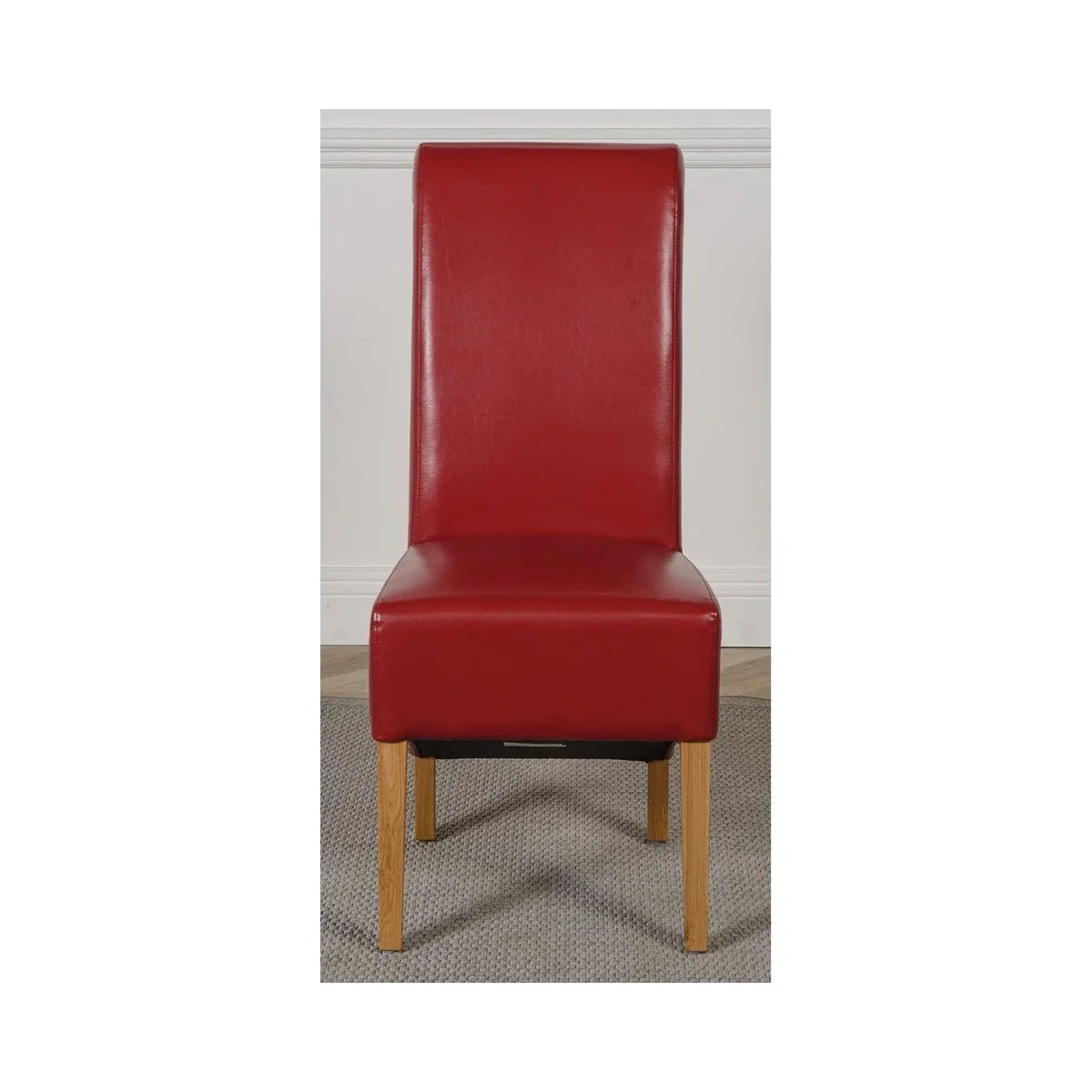 Oslo 180 x 90 cm Large Oak Dining Table and 6 Montana Leather Chairs - Red – image 2