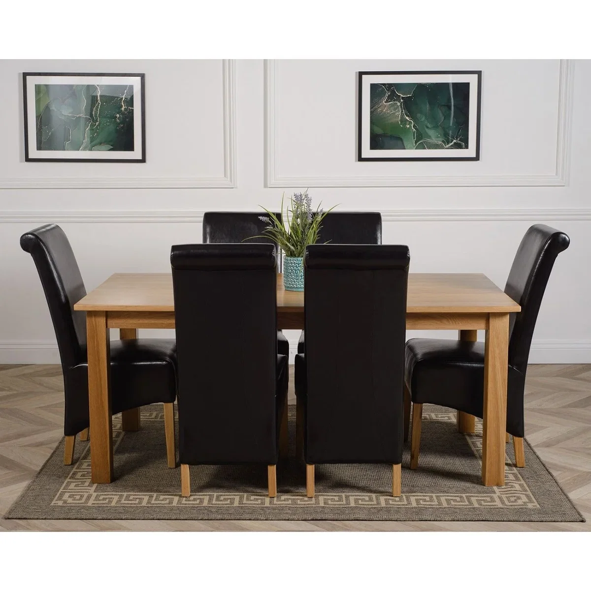 Oslo 180 x 90 cm Large Oak Dining Table and 6 Montana Leather Chairs - Red – image 32