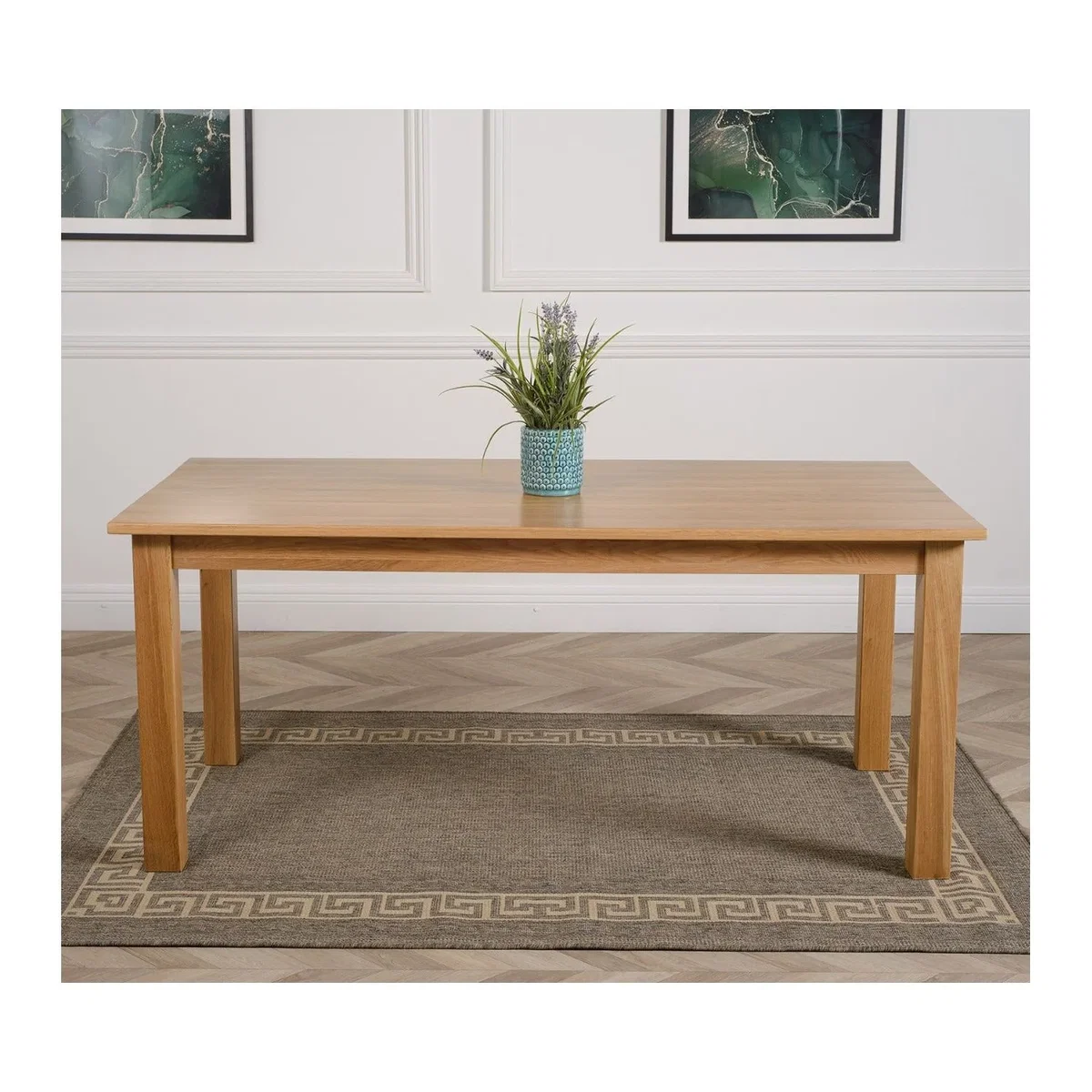 Oslo 180 x 90 cm Large Oak Dining Table and 6 Montana Leather Chairs - Red – image 7
