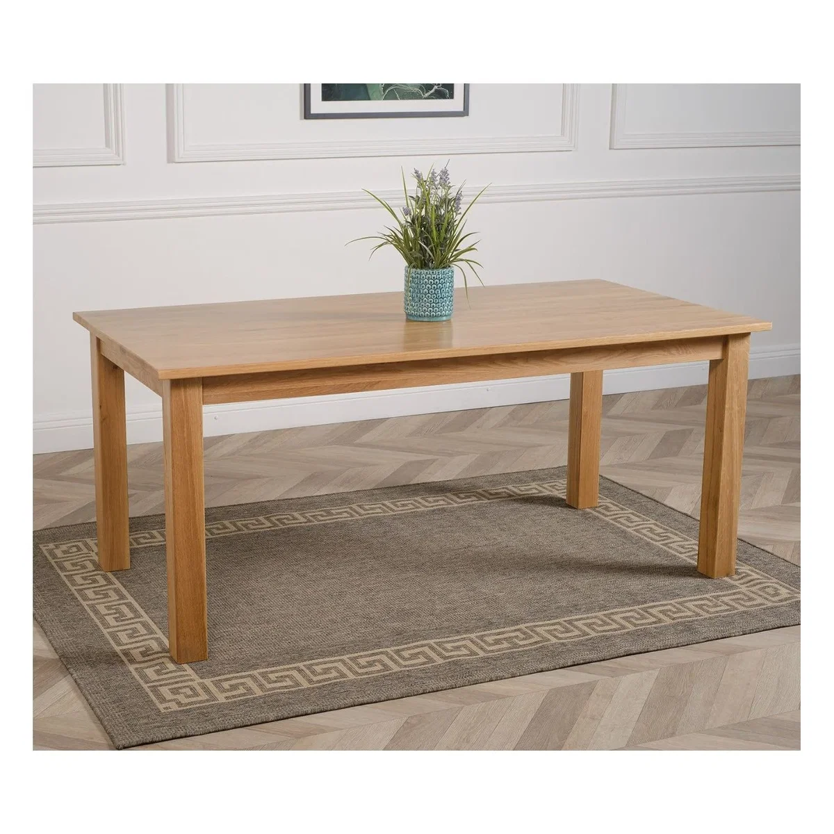 Oslo 180 x 90 cm Large Oak Dining Table and 6 Montana Leather Chairs - Red – image 1