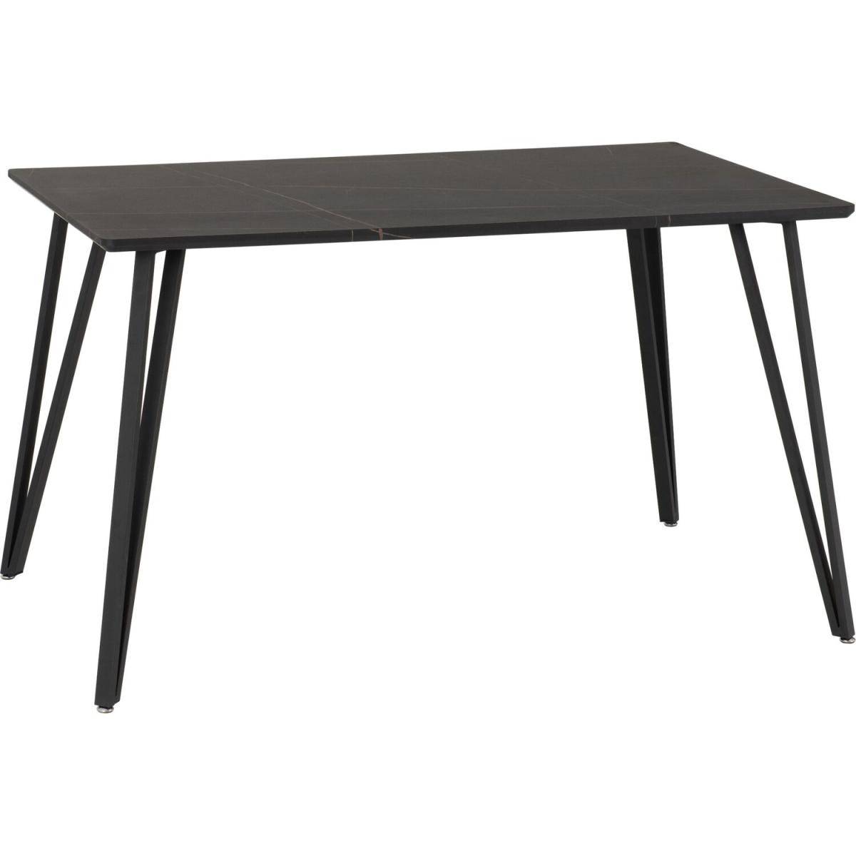 Marlow Marble Effect Table With Four Chairs - Black Marble Grey Chairs – image 2