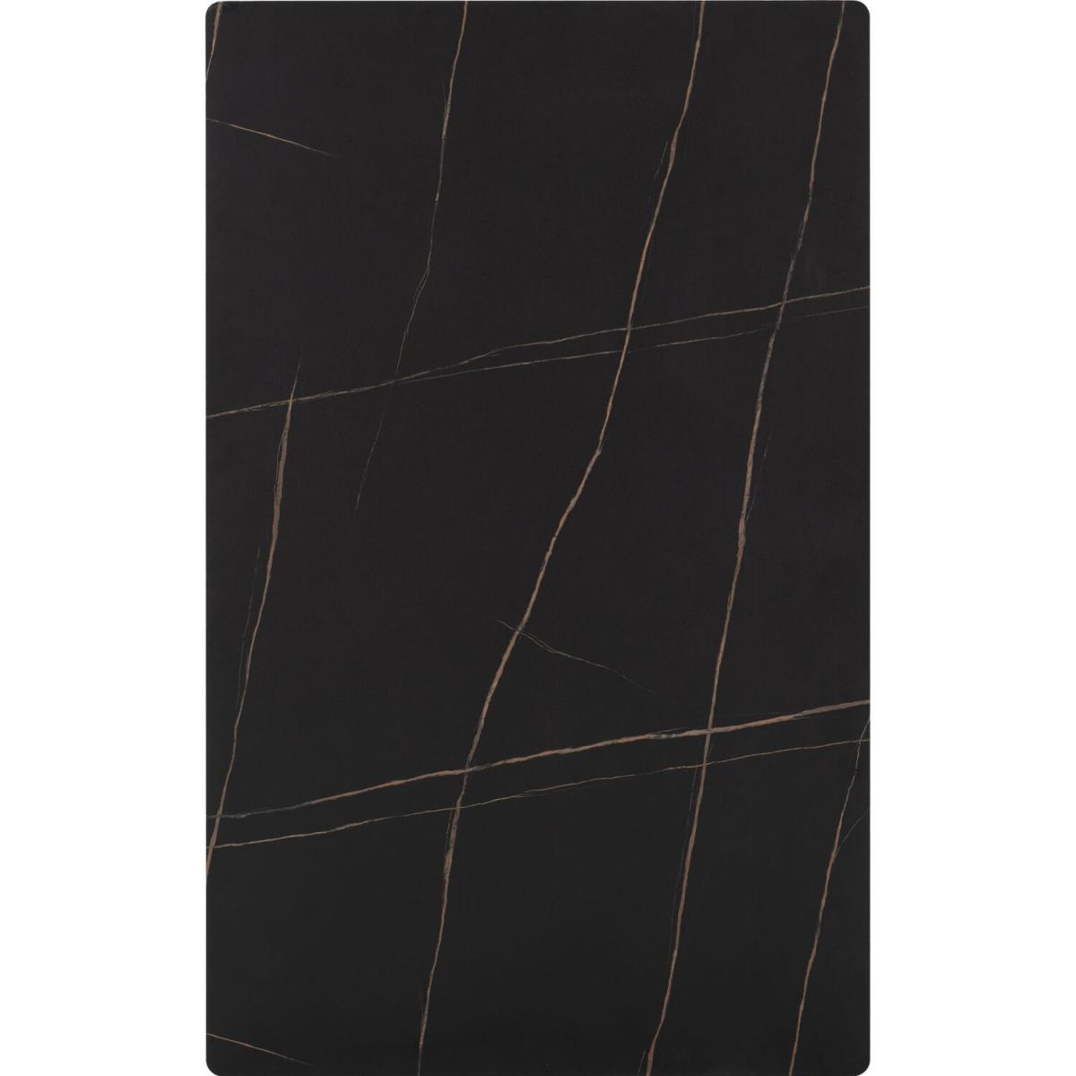 Marlow Marble Effect Table With Four Chairs - Black Marble Grey Chairs – image 3