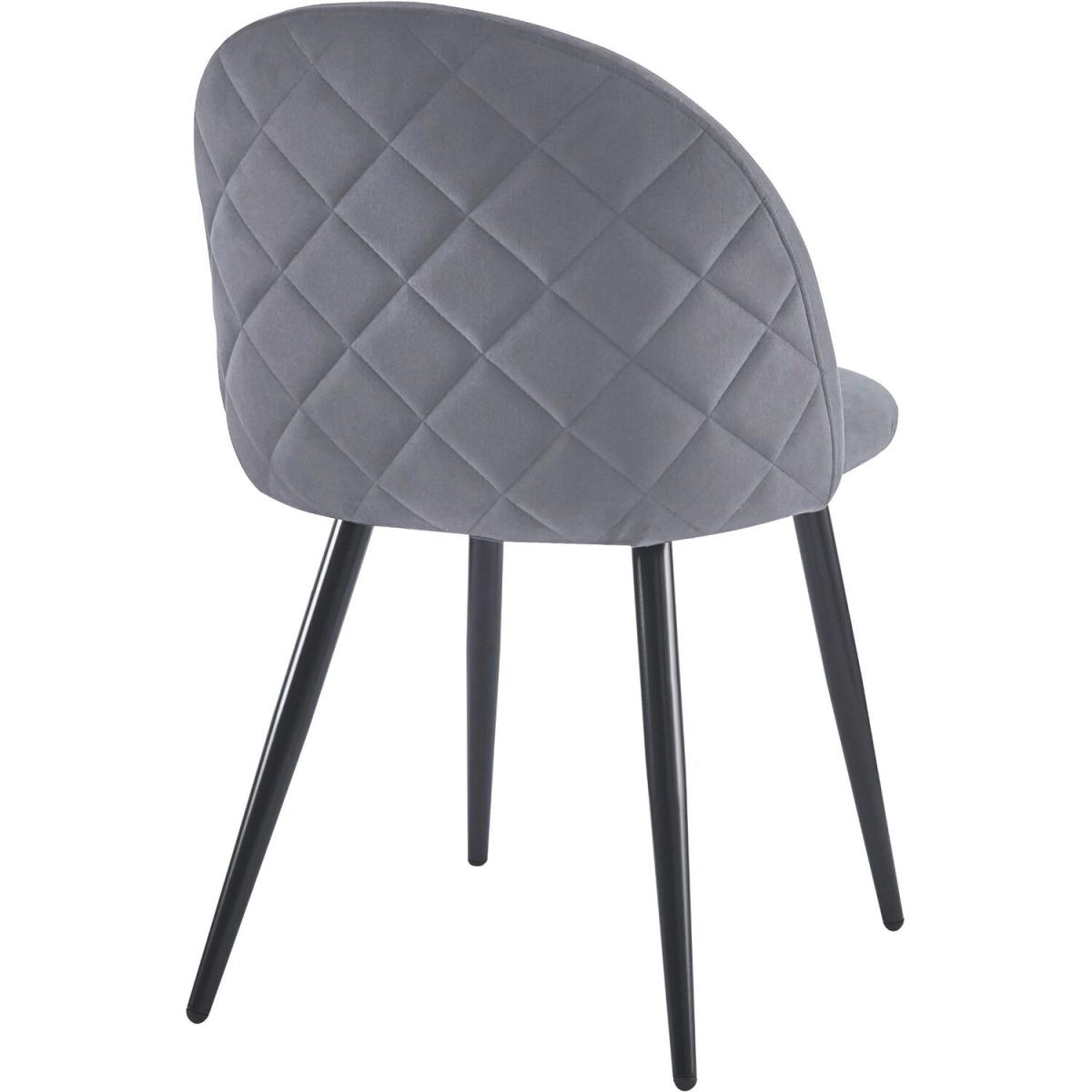 Marlow Marble Effect Table With Four Chairs - Black Marble Grey Chairs – image 7