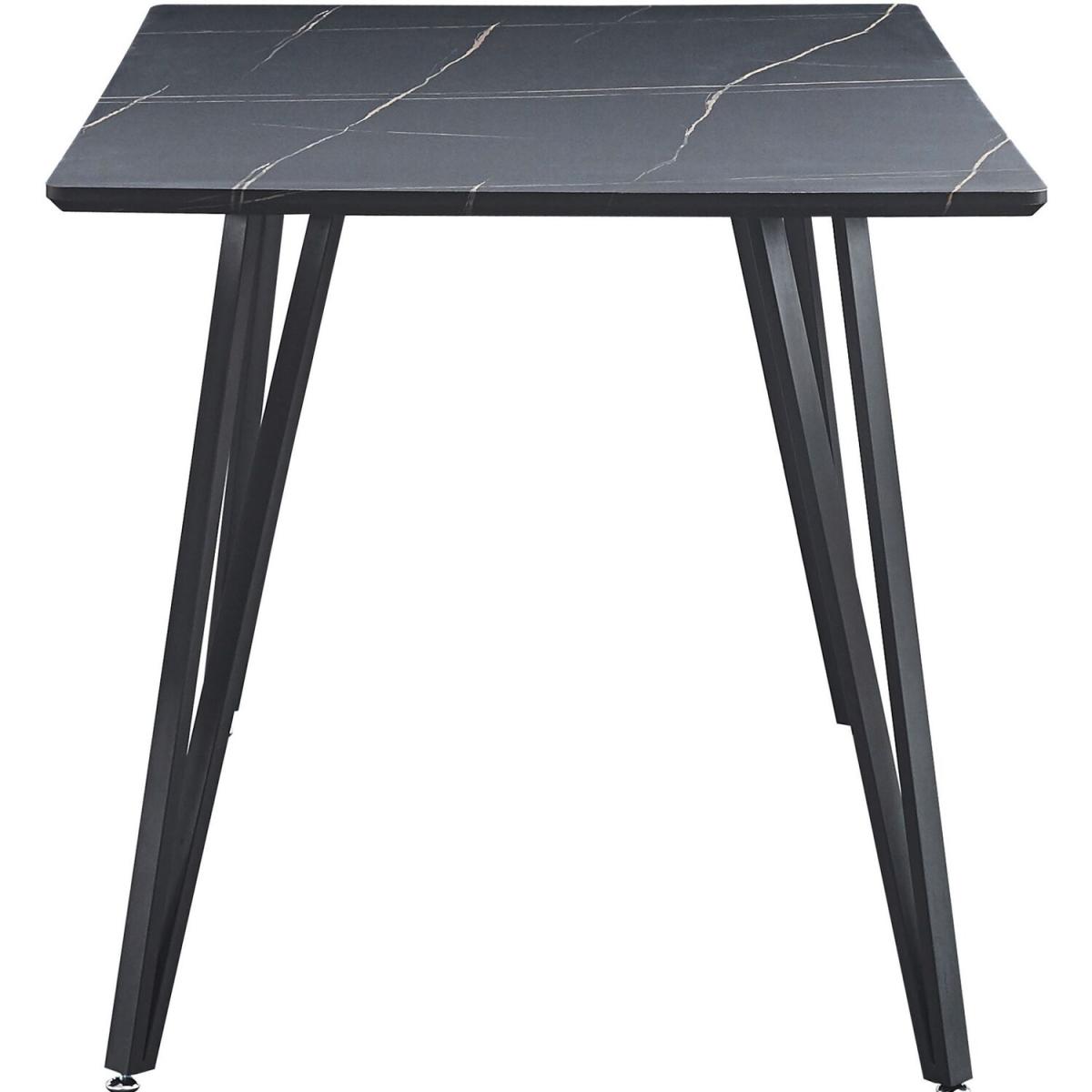 Marlow Marble Effect Table With Four Chairs - Black Marble Grey Chairs – image 9