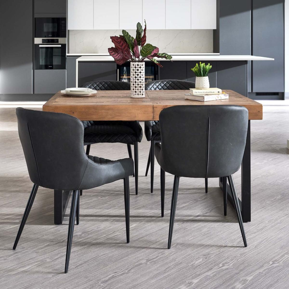 Adelaide 140-180cm Extending Dining Table with 4 Carlton Chairs in Grey – image 2