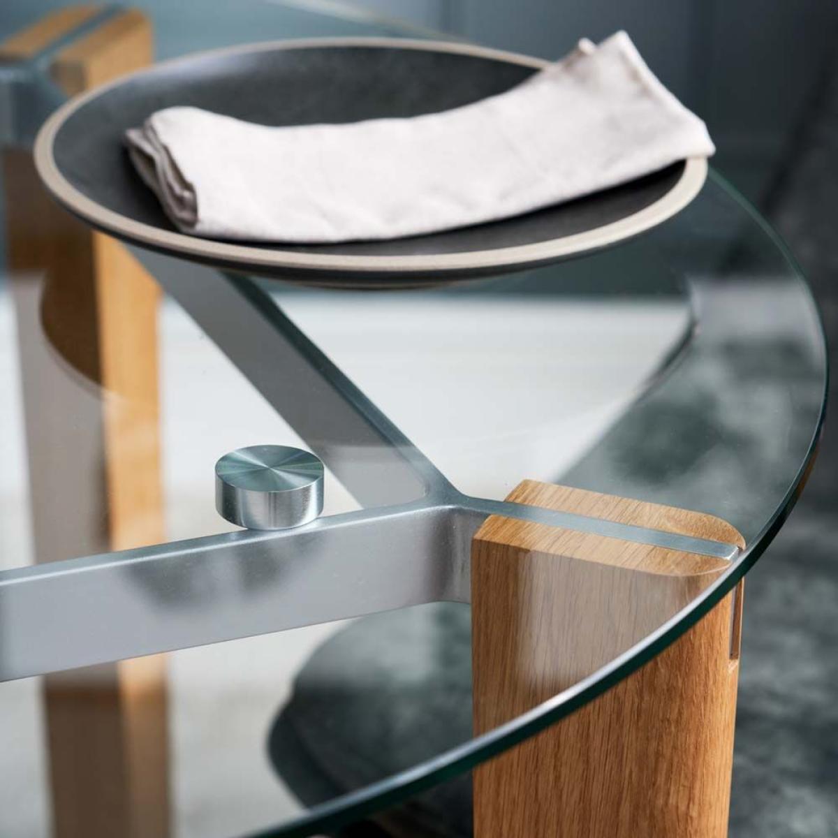 Lutina Round Glass Dining Table Ripley Chairs x4 Chalk – image 4