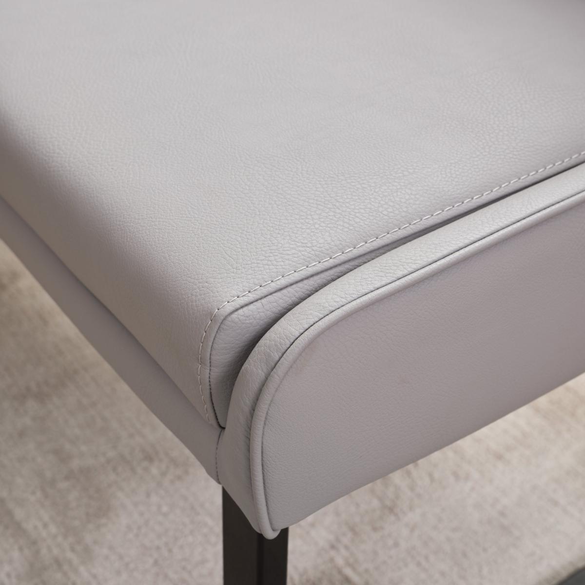 Eastcote Black 200cm Dining Table and Paulo Corner Bench Paulo Low Bench - Grey – image 5