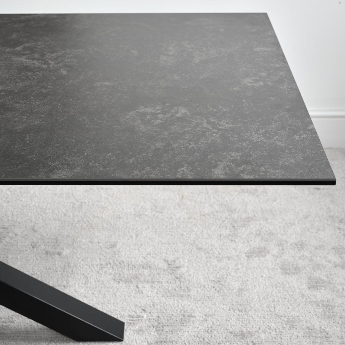 Eastcote Black 200cm Dining Table and Paulo Corner Bench Paulo Low Bench - Grey – image 6