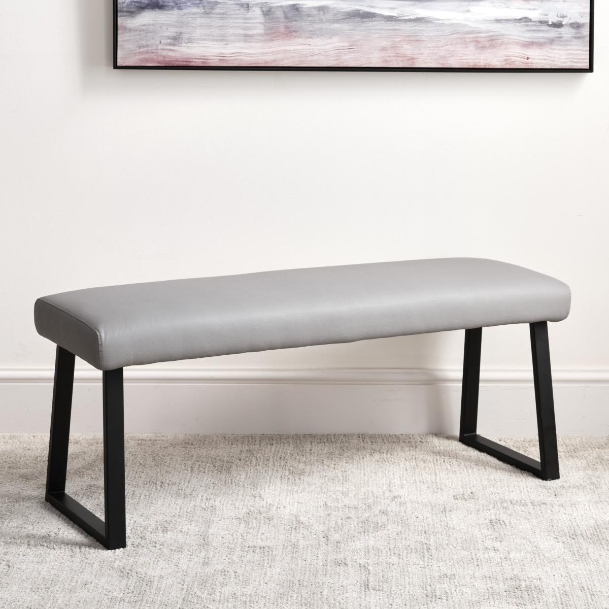 Eastcote Black 200cm Dining Table and Paulo Corner Bench Paulo Low Bench - Grey – image 9
