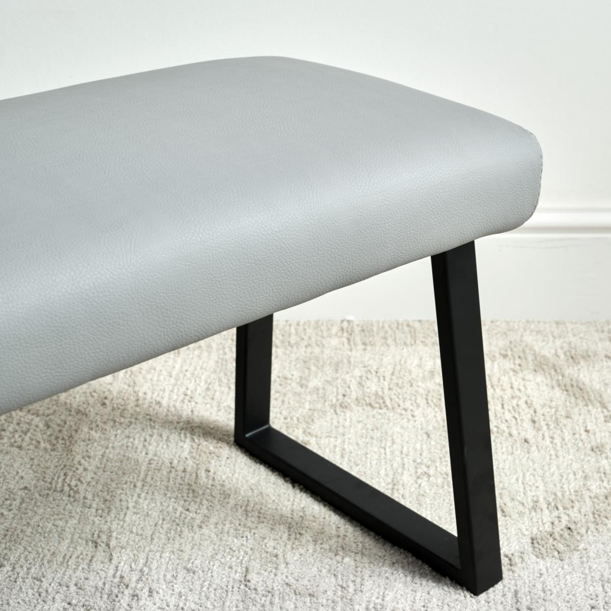 Eastcote Black 200cm Dining Table and Paulo Corner Bench Paulo Low Bench - Grey – image 10