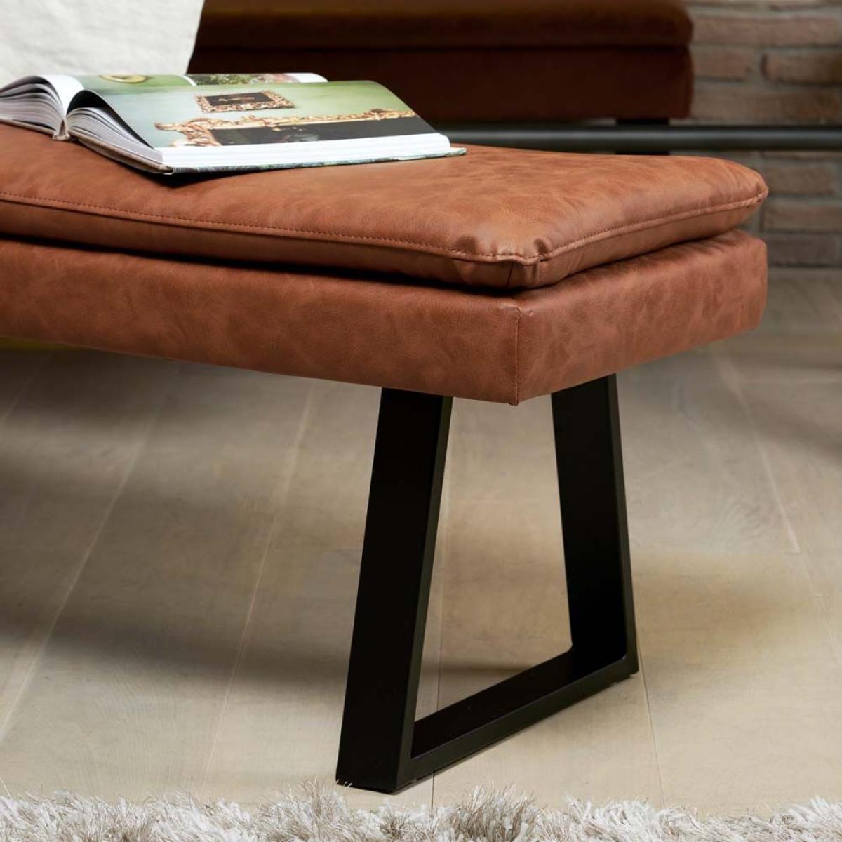 Industrial Oak Dining Table 190cm Corner Bench Ripley x2 Tan – image 7