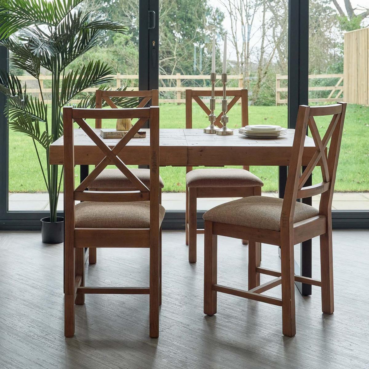 Adelaide 140-180cm Extending Dining Table with 4 Adelaide Upholstered Chairs – image 2
