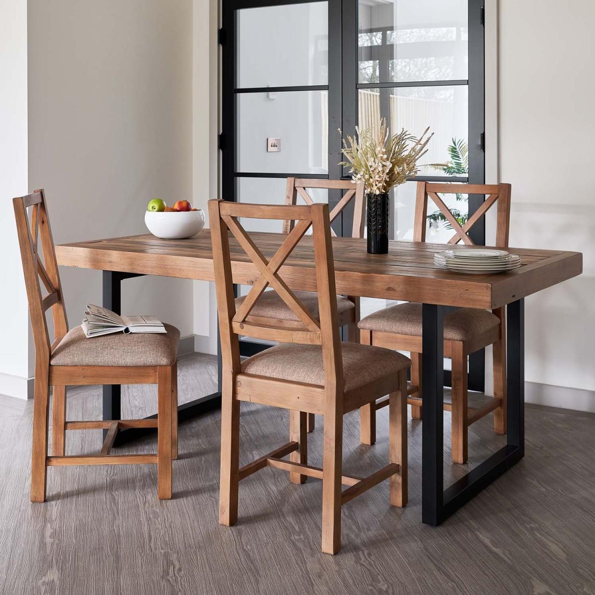 Adelaide 180cm Dining Table with 4 Adelaide Upholstered Chairs – image 2