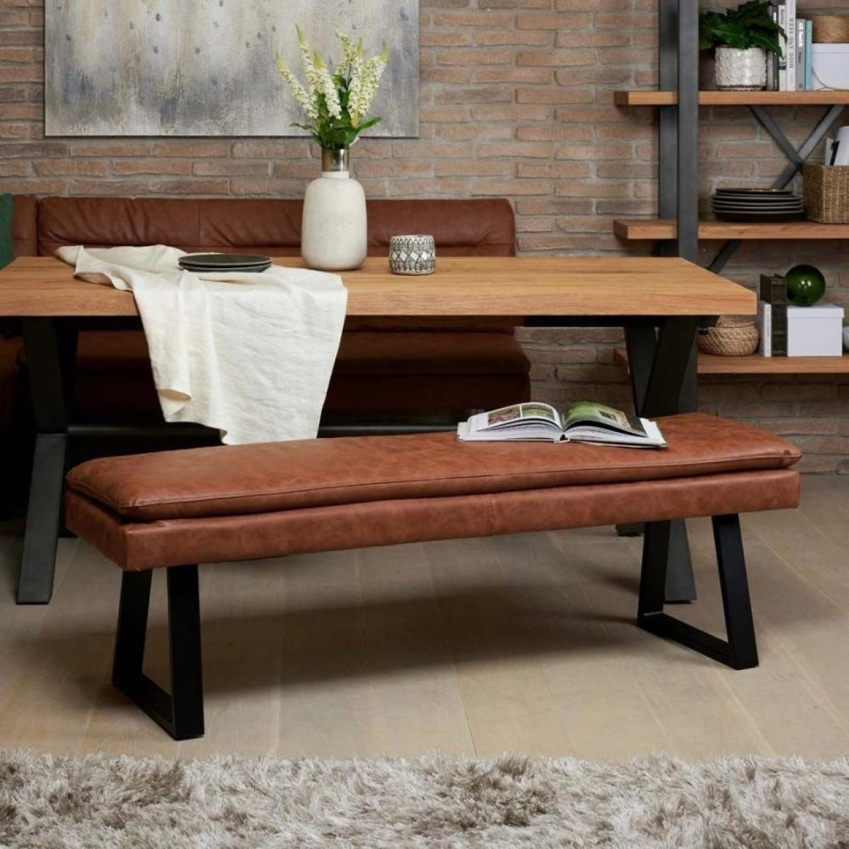 Toscana Black Motion Table with Industrial Corner Bench and Industrial Low Bench - Tan – image 6