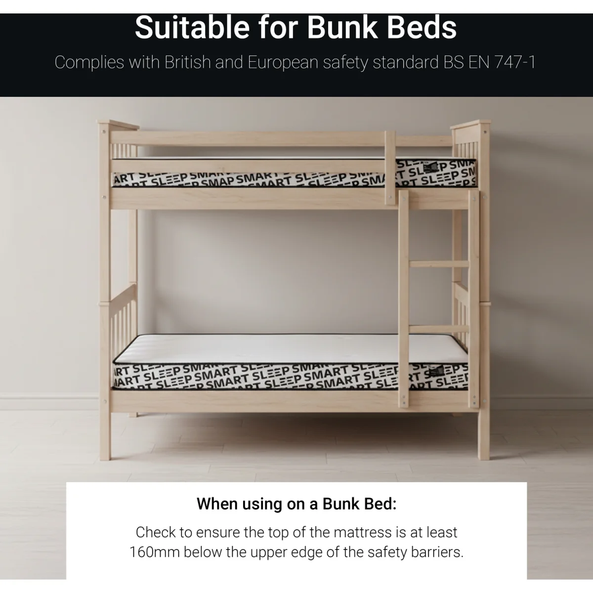 Jay-Be Bunk e-Pocket Eco Friendly Children's Mattress - BLACK AND WHITE – image 9