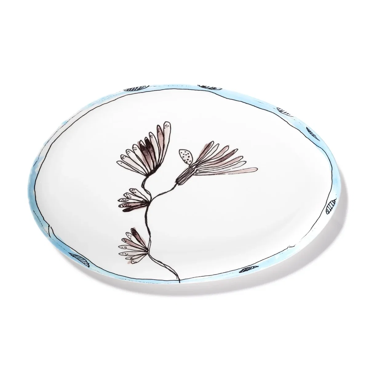 Serax X Marni Camelia Aubergine Midnight Flowers Oval Plate - Large – image 2