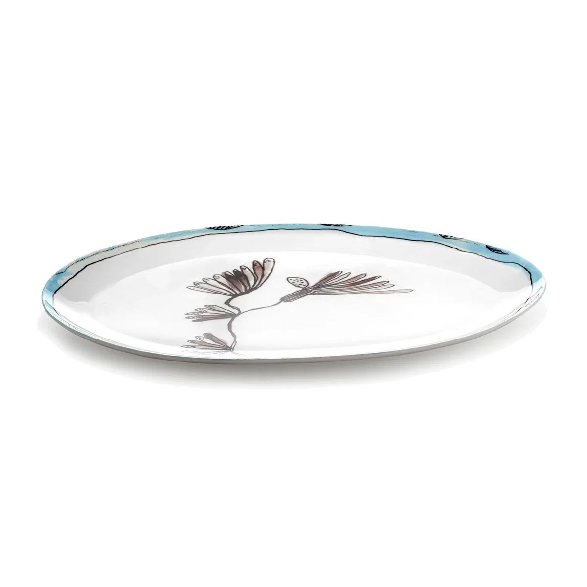 Serax X Marni Camelia Aubergine Midnight Flowers Oval Plate - Large – image 1