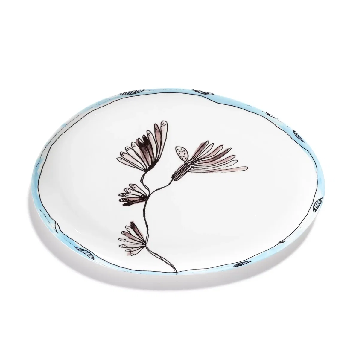 Serax X Marni Camelia Aubergine Midnight Flowers Oval Plate - Small – image 2