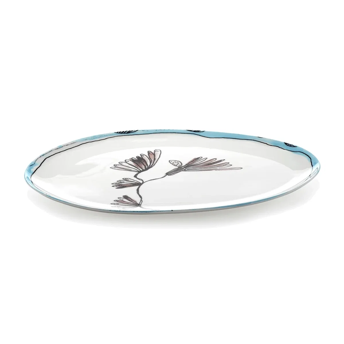 Serax X Marni Camelia Aubergine Midnight Flowers Oval Plate - Small – image 1