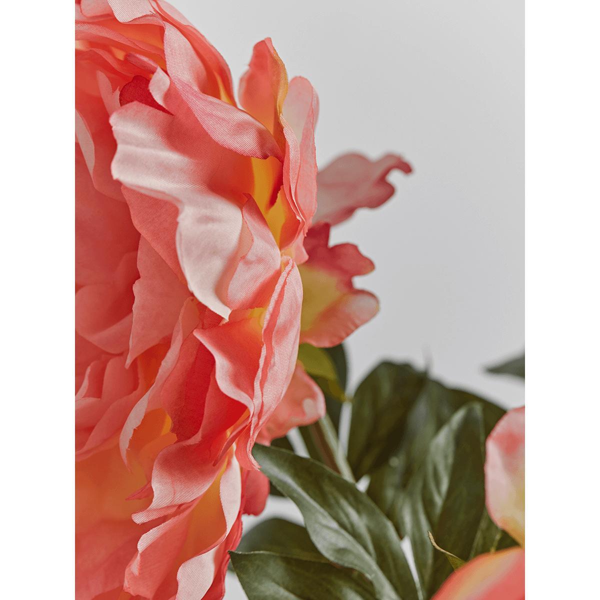 Three Faux PeonyÂ Stems - Coral – image 5