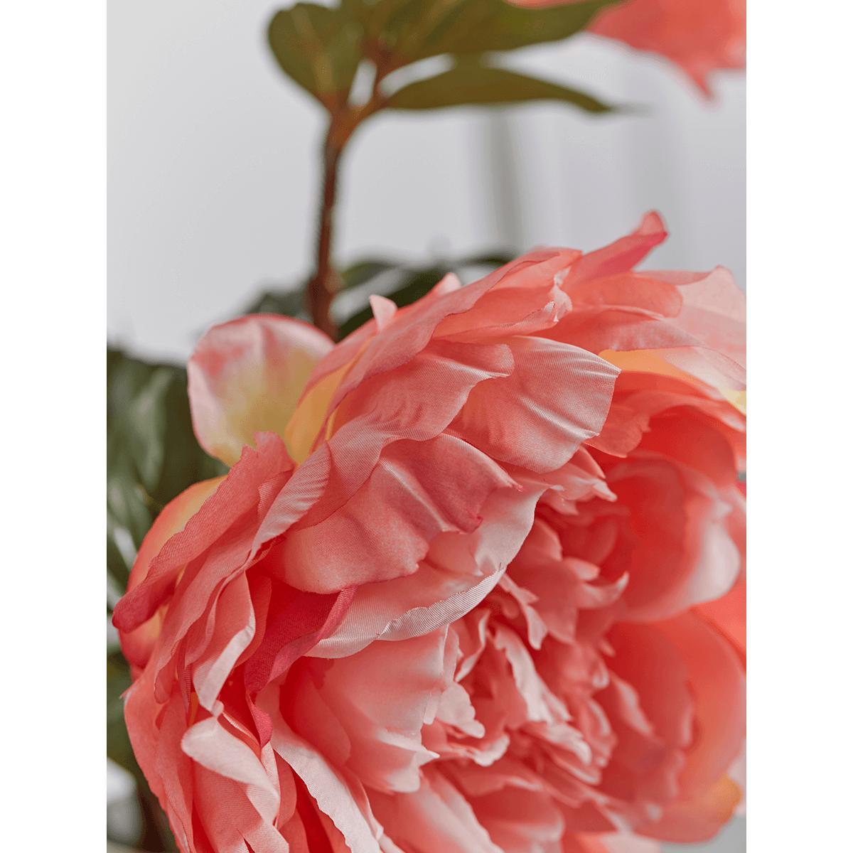 Three Faux PeonyÂ Stems - Coral – image 6