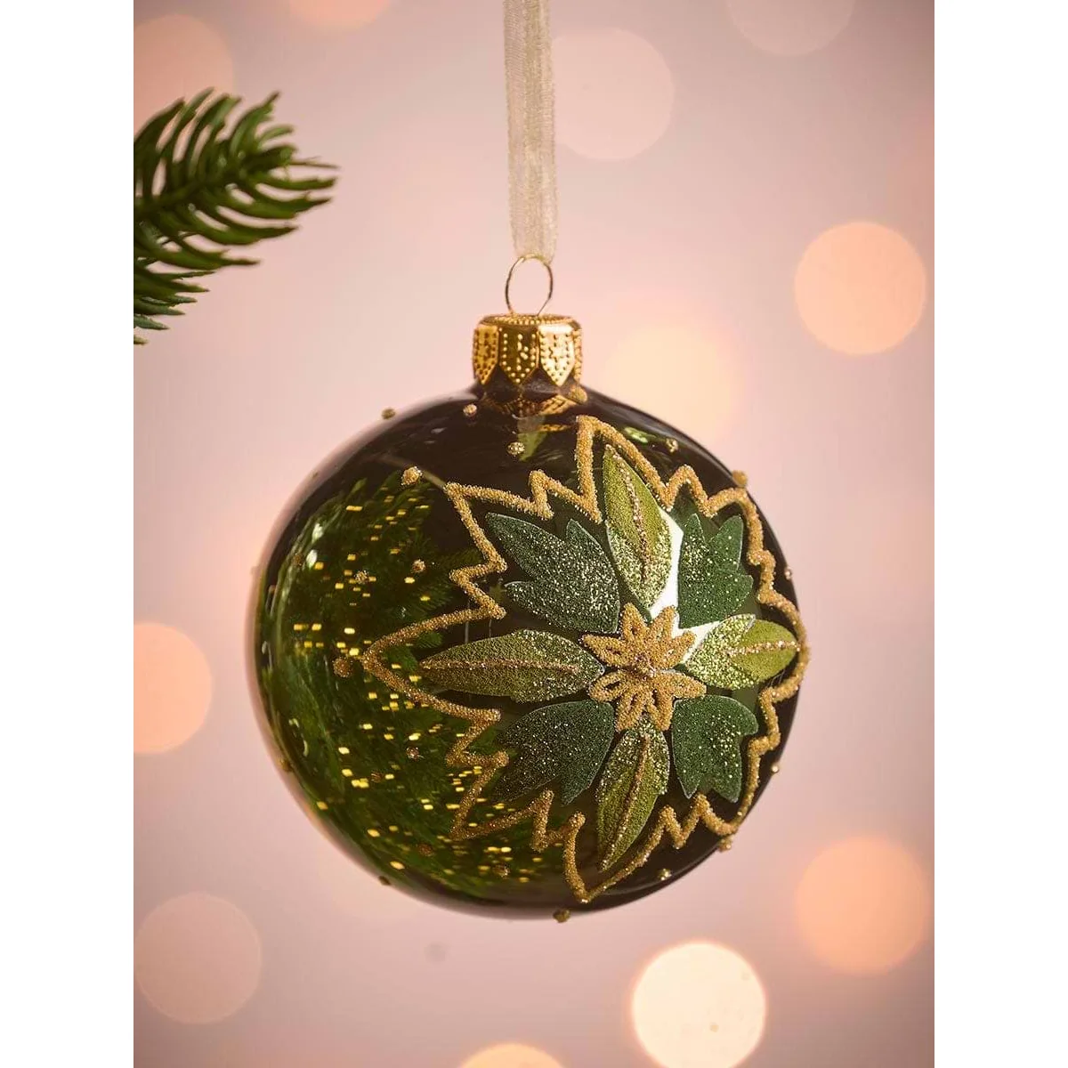 Six Flower Star Glass Baubles – image 2