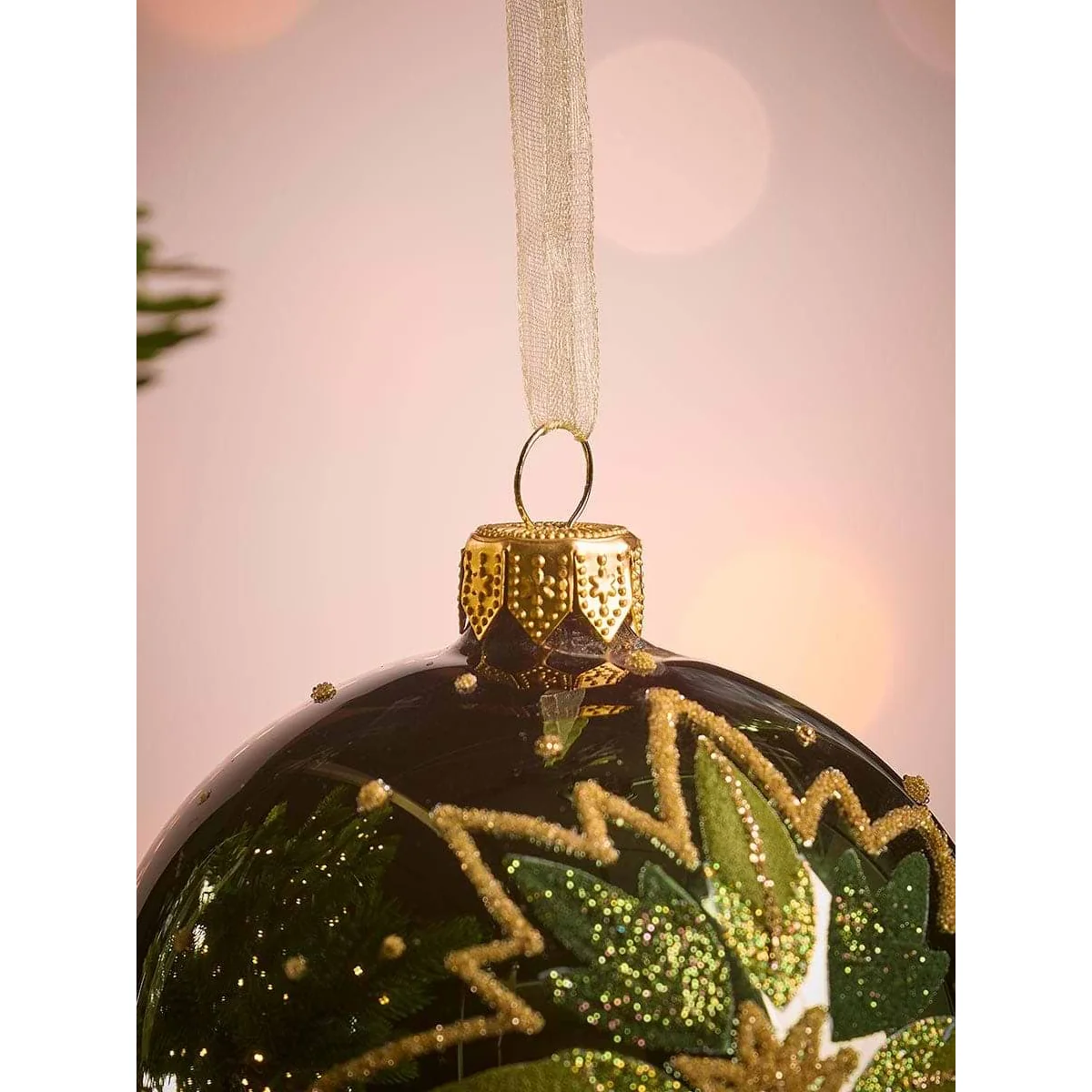 Six Flower Star Glass Baubles – image 5
