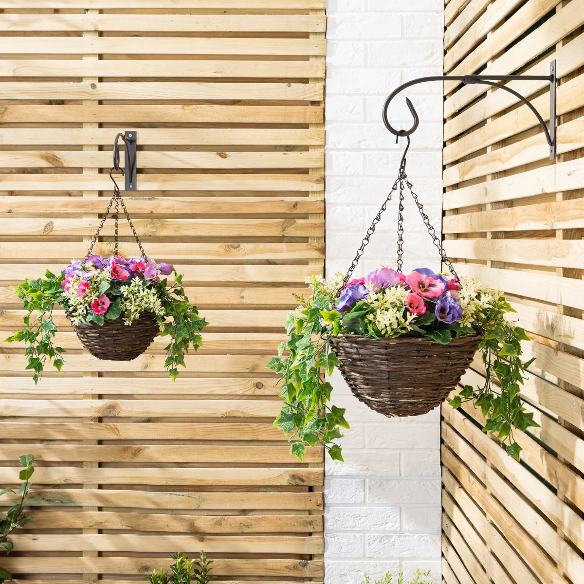 Artificial Pansy Hanging Basket – image 8