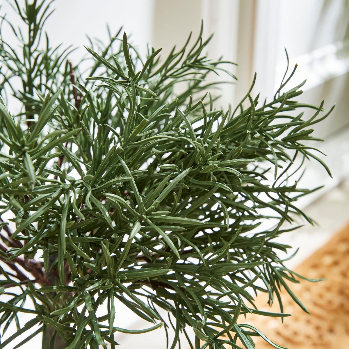 Artificial Rosemary Bush in Grey Geometric Cement Pot Light Grey – image 2