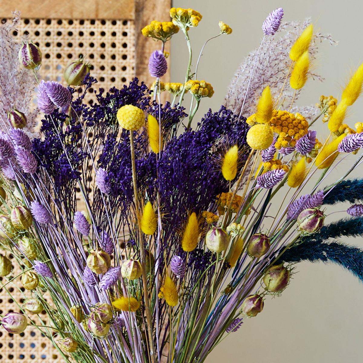 Dried Parma Violet Flower Bouquet MultiColoured – image 2