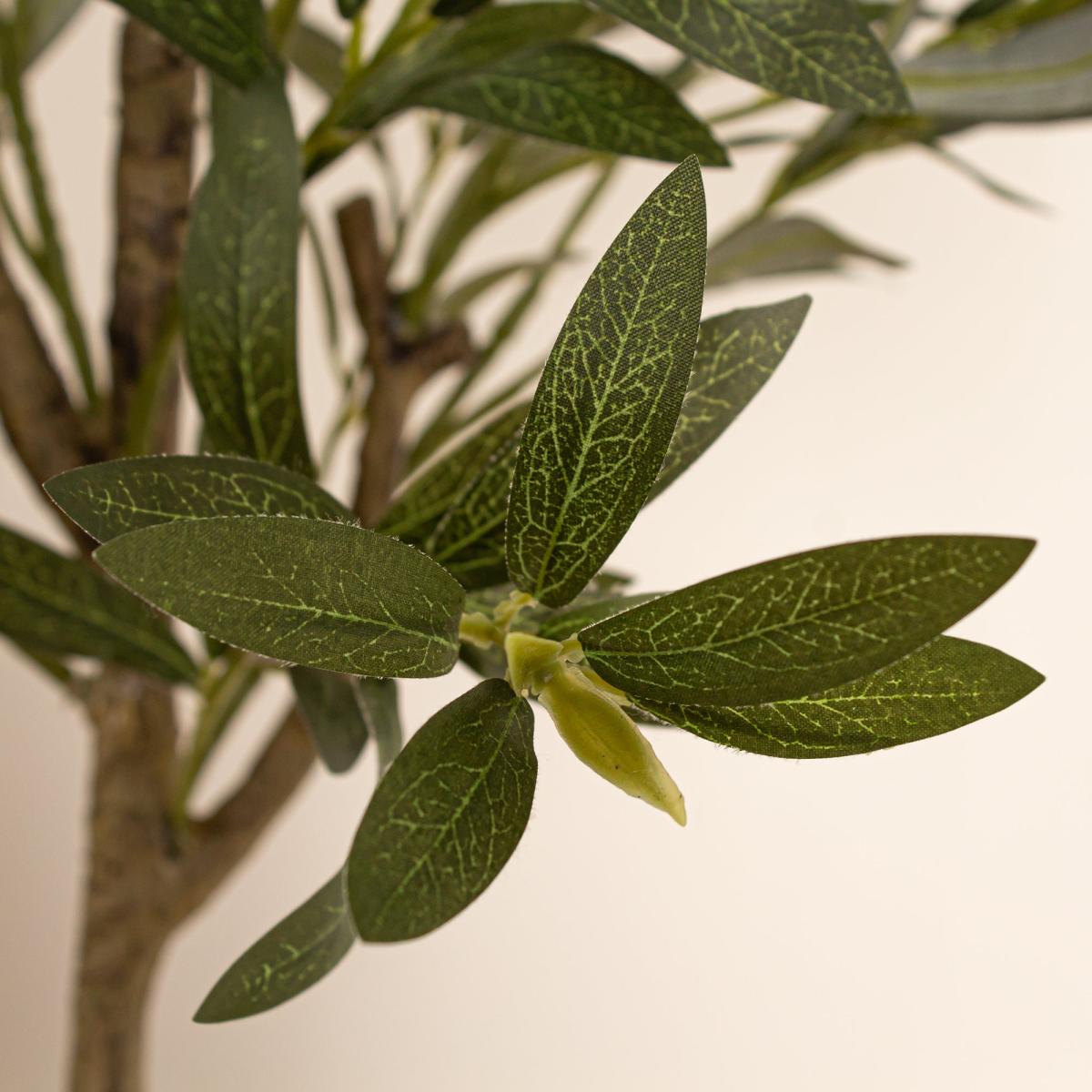 Artificial Olive Tree in Black Plastic Plant Pot Green – image 2