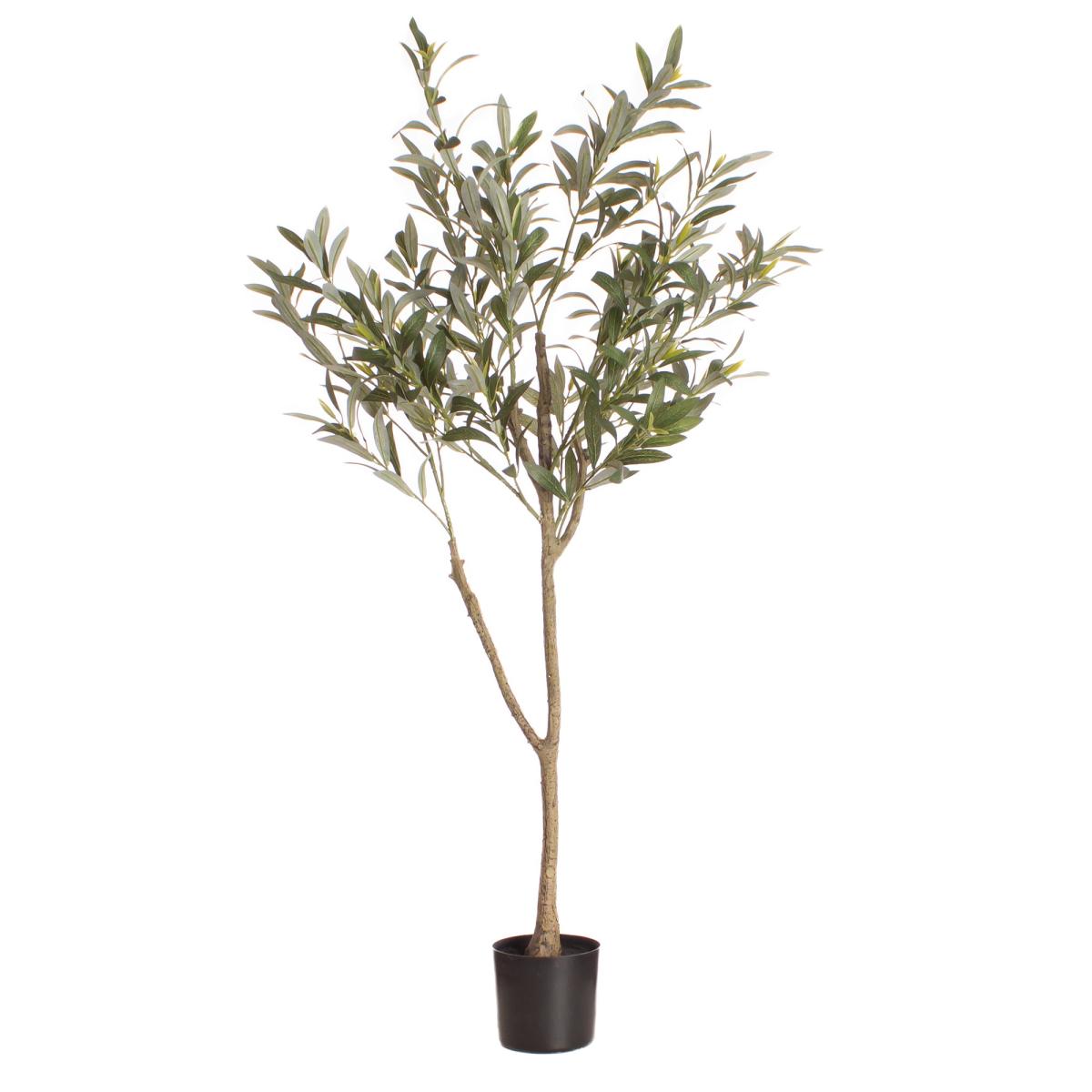 Artificial Olive Tree in Black Plastic Plant Pot Green – image 3