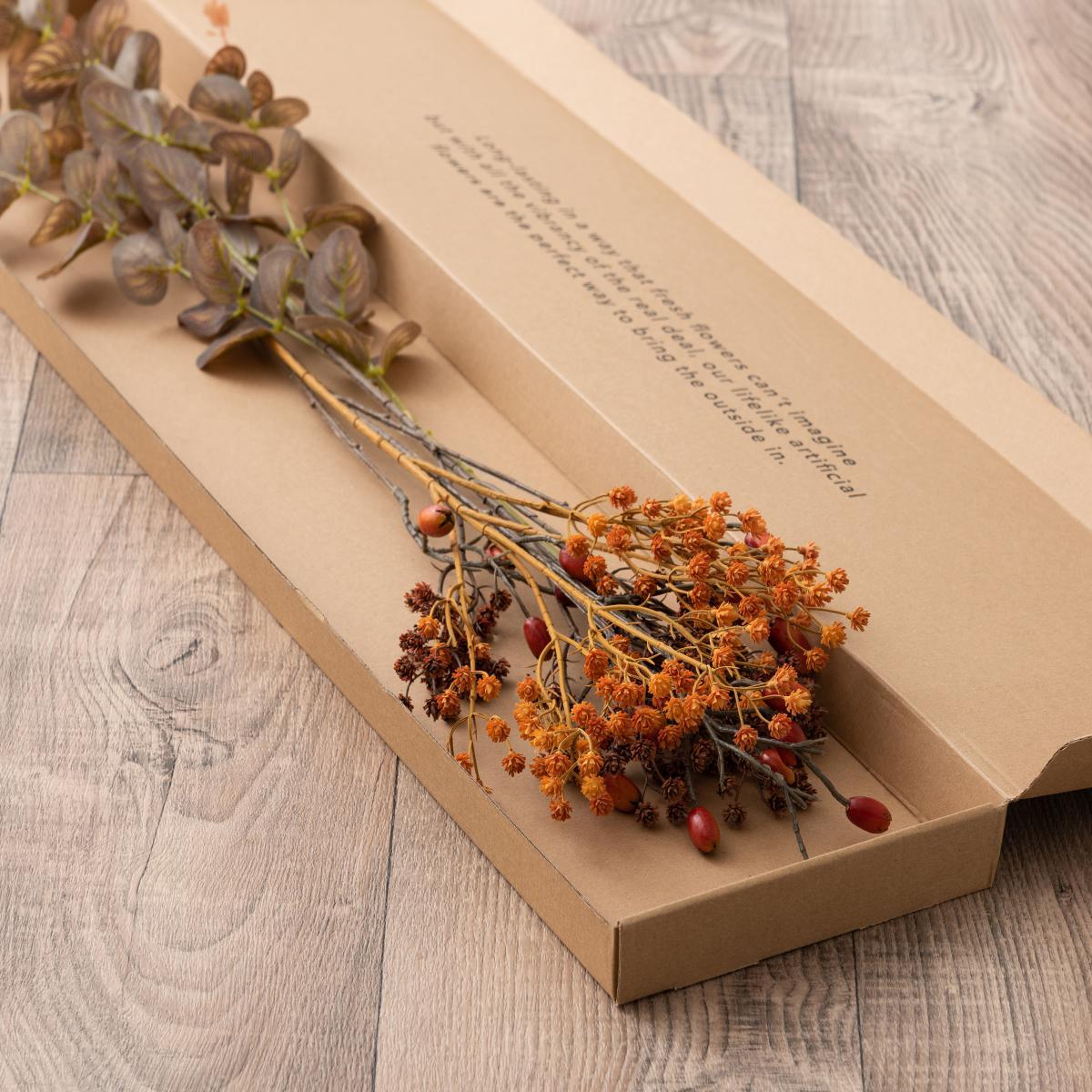 Gypsophila and Eucalyptus Letterbox Bouquet Ochre – image 4