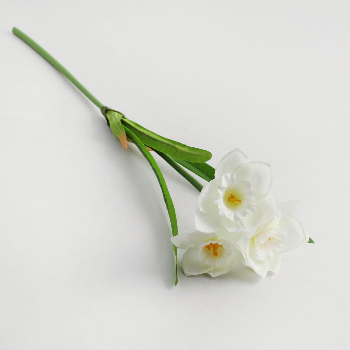 Pack of 12 Artificial Narcissus White Spray 48cm – image 2