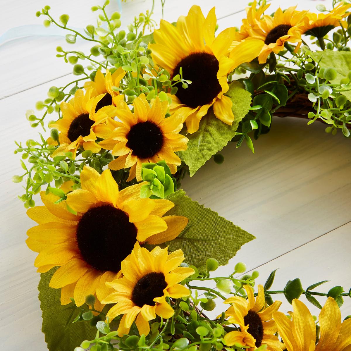 Artificial Yellow Sunflower Wreath Yellow – image 2