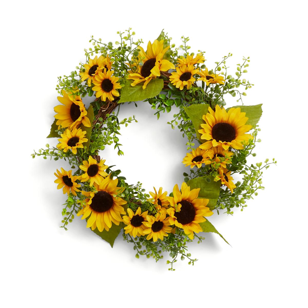 Artificial Yellow Sunflower Wreath Yellow – image 3