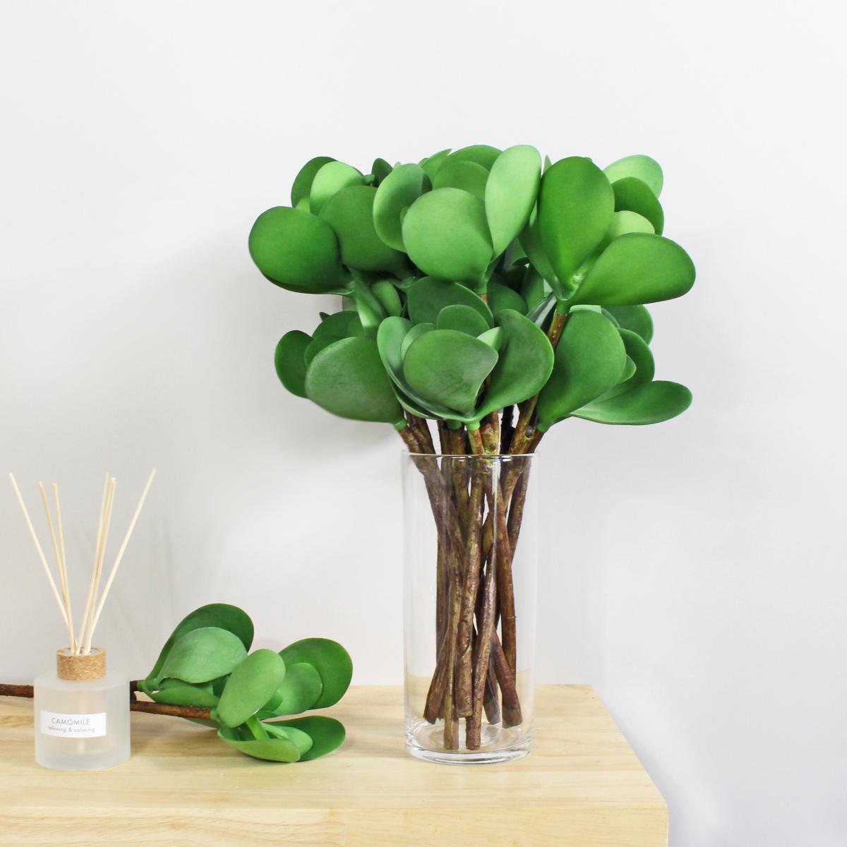 Pack of 12 Artificial Jade Succulent Green Stem Green