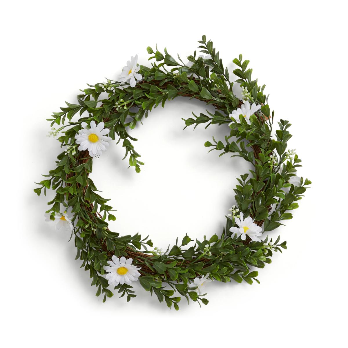 Artificial White Daisy Wreath White – image 3