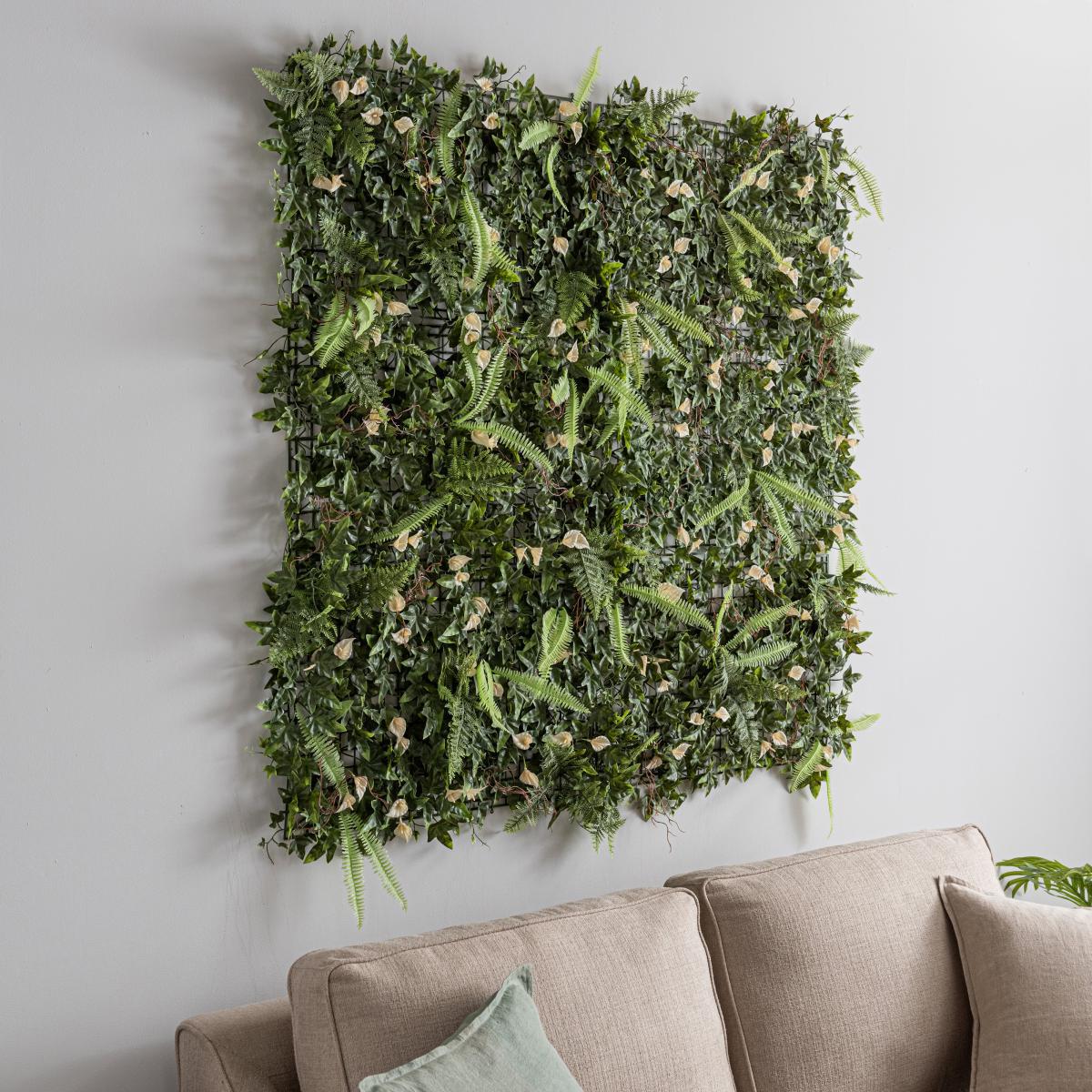 Pack of 6 Artificial Lily and Mixed Foliage Wall Panels MultiColoured – image 2