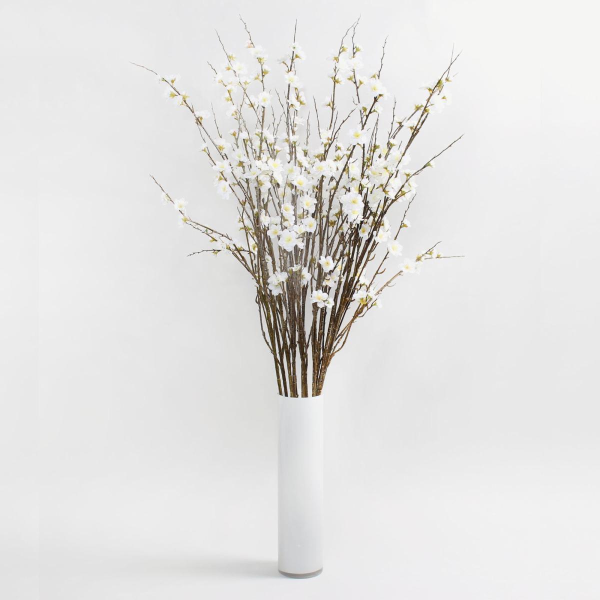 Pack of 12 Artificial Peach Blossom Spray Cream 120cm Cream and Green – image 1
