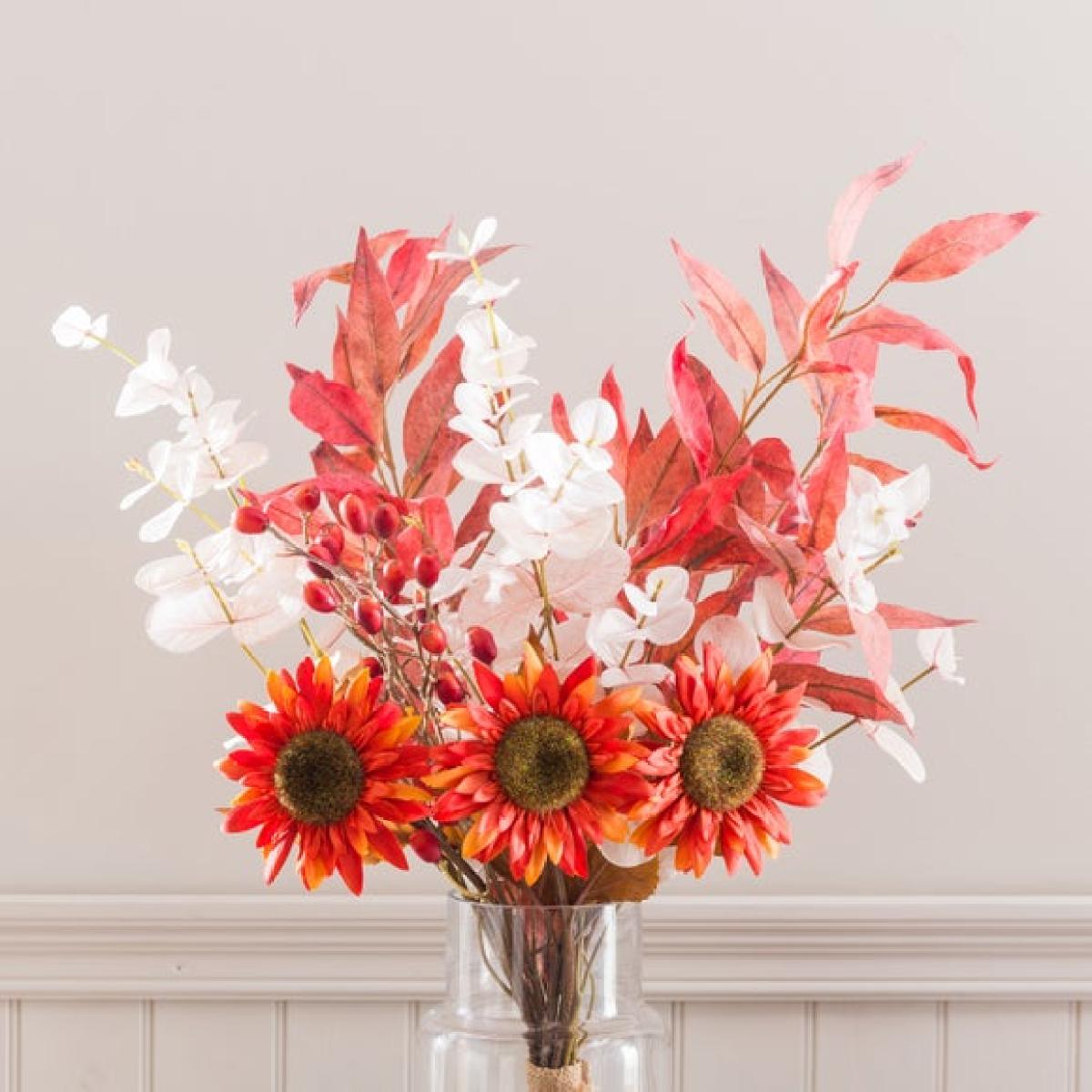 Artificial Autumn Glow Cream Sunflower Bouquet – image 3