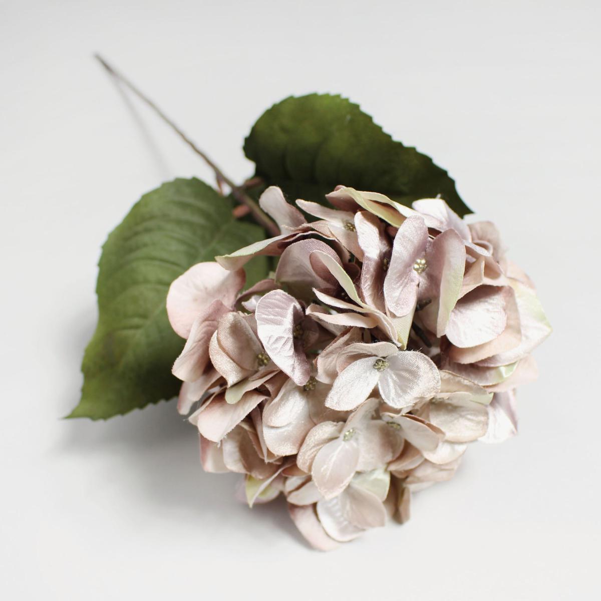 Pack of 12 Artificial Hydrangea Champagne Stem 75cm Champagne – image 2