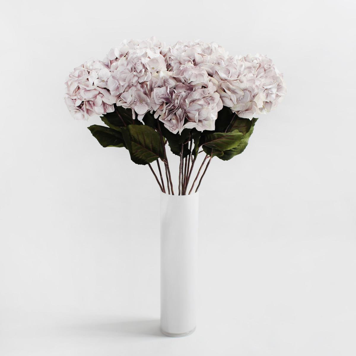 Pack of 12 Artificial Hydrangea Champagne Stem 75cm Champagne – image 1